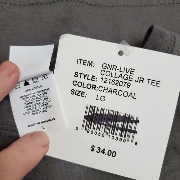 Guns N Roses Live Concert Tee Shirt Gray Size Large - Picture 7 of 7